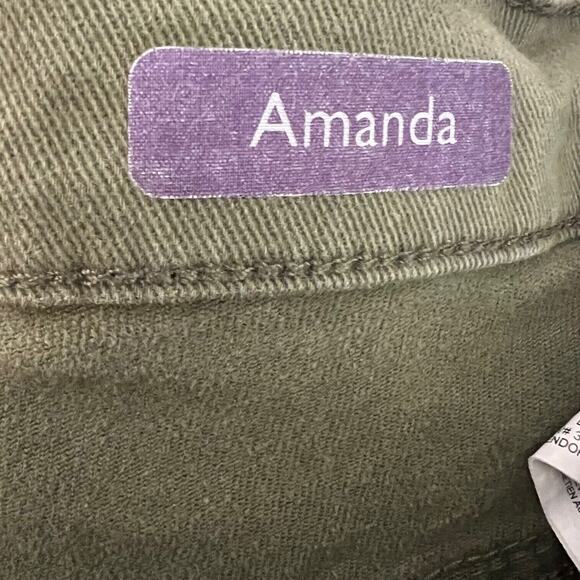 Gloria Vanderbilt Womens Amanda Jeans 24W Short Olive Green Straight Leg - Picture 6 of 7